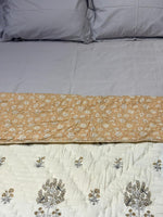 BEIGE FLORAL QUILITED COMFORTER