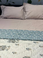 BLUE FLORAL QUILTED COMFORTER