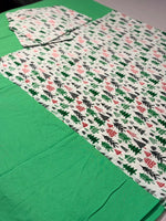 WHITE CHRISTMAS TREE PATTERN BORDER BEDSHEET
