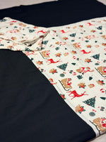 CHRISTMAS SANTA CLAUS PATTERN BORDER BEDSHEET