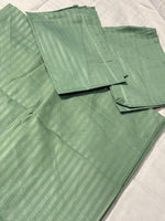 Pista Green Striped King‑Size Bedsheet