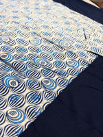 BLUE & WHITE FLORAL PATTERN BORDER BEDSHEET