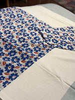 ELEGANT BLUE FLORAL BORDER BEDSHEET