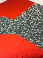 RED & DARK GREEN FLORAL BORDER BEDSHEET