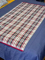 Red‑Green Plaid Striped Towel with Red Border