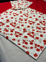 RED FLORAL WHITE BORDER ELEGANT BEDSHEET