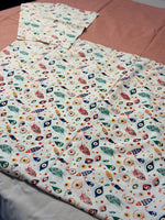 PINK BASE & WHITE PEACOCK FEATHER AND EYE _ BORDER BEDSHEET