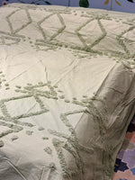 Elegant Tufted Diamond & light green Duvet Cover