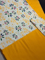 GOLDEN YELLOW BORDER WITH WHITE FLORAL PATTERN BORDER BEDSHEET