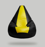 Black & Yellow Multicolor Bean Bag with Beans