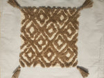BOHO LATTICE TUFTED CUSHION COVER WITH TASSELS