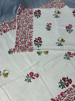 Floral Vine Embroidered Jute Bedsheet