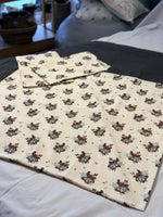 CLASSIC CREAM FLORAL PRINT BORDER BEDSHEET