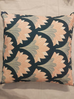 Peachy‑Blush Floral Wave Cushion Cover