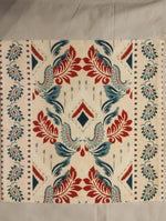 Red & Teal Floral Ikat Cushion Cover