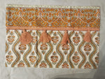 Peach‑Tassel Floral Elegance Cushion Cover