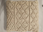 Beige Geometric Macramé Cushion Cover
