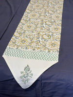 Classic White & Gold Floral Strip Runner