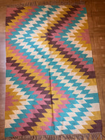Vibrant Chevron Zig‑Zag Kilim Runner