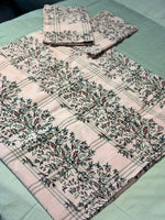 ELEGANT PINK FLORAL BORDER BEDSHEET
