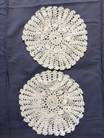 Elegant Off‑White Crochet Floral Doily Pair