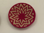 Red & Beige Spiral Sabai Grass Wall Hanging