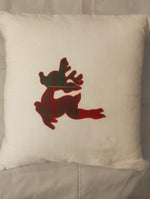 Red & Green Appliqué Silhouette Cushion Cover