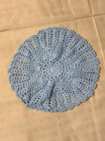 Sky‑Blue Lace Circle Doily