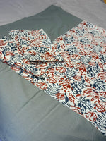 ELEGANT RED & BLUE FLORAL PRINT BORDER BEDSHEET