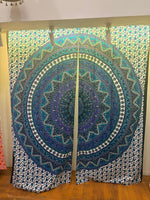 Vibrant Blue‑Purple Mandala Floral Blackout Curtain