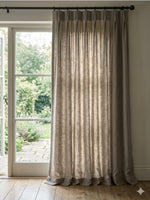Elegant Grey Linen‑Blend Sheer Curtain