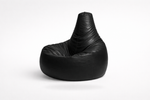 Black Leatherette Gamer Bean Bag with Beans – Elite Gaming Lounge Chair
