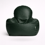 Dark Green Leatherette Armchair Bean Bag with Beans – Regal Comfort Seating
