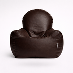Choco Brown Leatherette Armchair Bean Bag with Beans – Signature Luxury Seating