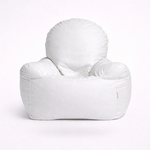 White Leatherette Armchair Bean Bag with Beans – Signature Luxury Seating