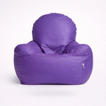 Purple Leatherette Armchair Bean Bag with Beans – Royal Designer Seating