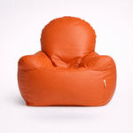 Orange Leatherette Armchair Bean Bag with Beans – Bold Luxury Lounge Seating