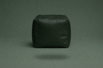Dark Green Leatherette Footstool with Beans – Regal Luxury Ottoman