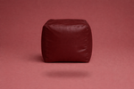 Maroon Leatherette Footstool with Beans – Premium Compact Ottoman