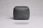 Grey Leatherette Footstool with Beans – Luxury Comfort Ottoman