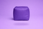 Purple Leatherette Footstool with Beans – Royal Luxury Ottoman
