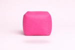 Pink Leatherette Footstool with Beans – Elegant Luxury Ottoman
