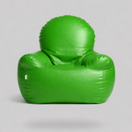 Parakeet Green Leatherette Armchair Bean Bag with Beans – Fresh Luxury Lounge Seating