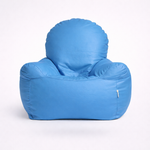 Sky Blue Leatherette Armchair Bean Bag with Beans – Elegant Comfort Seating