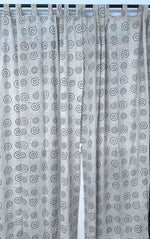✨Mystic Swirl Premium Ready-Made Cotton Curtains (Set of 2) - Zen Spiral Collection | Natural Look, Minimalist Abstract Design by Bear Teddy Home Décor 🌀🧘