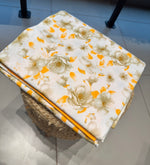 Golden Marigold Bloom – Queen Size Border Bedsheet Set