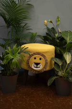 Golden Lion Emblem Ottoman Stool (37*39 cm)