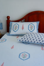 Botanical Treasure Garden Handblock Bedsheet – Artisanal Elegance for Your Home