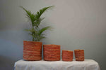 Light Red Jute Planter Basket Set of 4