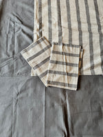Slate Geo-Stripe Border Bed Sheet Set